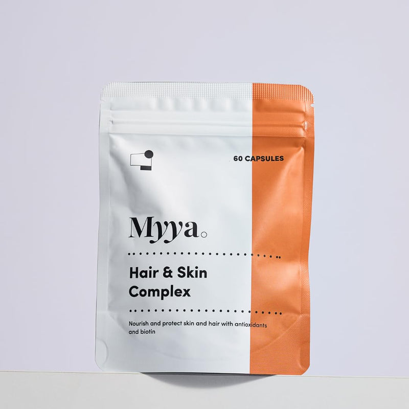 Myya Clinical-Grade Hair & Skin Vitamin Complex – Physician-Formulated, High-Potency Biotin, phytonutrients, Zinc & Antioxidants – Supports Hair Growth, Skin Radiance & Nail Strength – Made in UK.