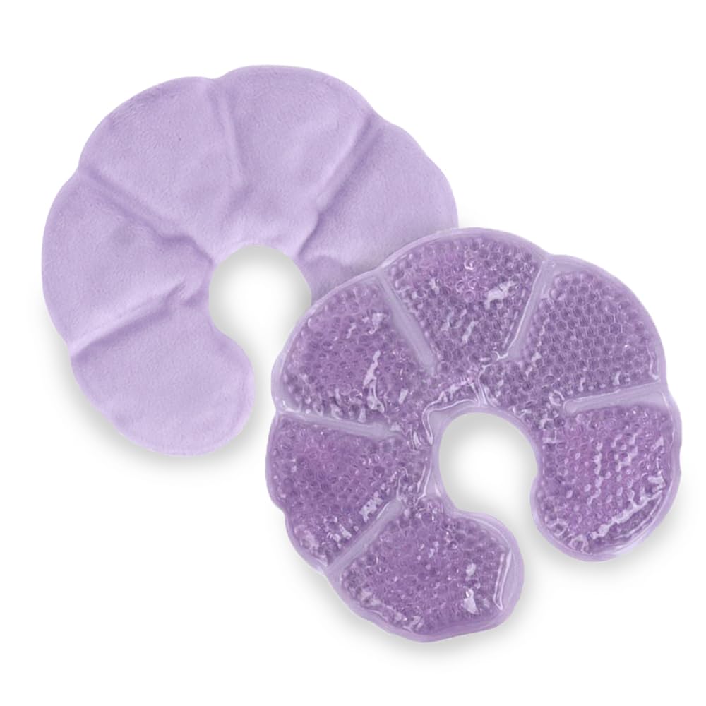 NEWGO Breast Ice Pack 2 Pack Gel Ice Pack for Breast Surgery, Reusable Nursing Ice Pack Hot or Cold Therapy Breast Pad for Breastfeeding, Engorgement Relief (Purple)