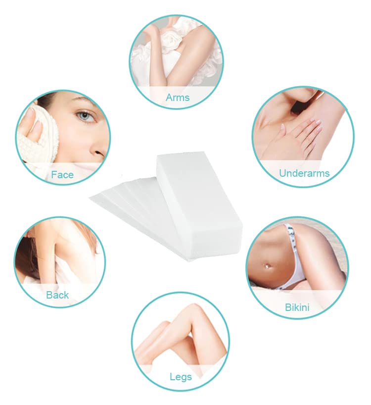 [Australia] - 400 pieces of non-woven strips, wax strips and wax strips, wooden sticks, used with soft wax for hair removal, for hair removal on the leg, chest, back, intimate area and face, 1 piece (pack of 400). 
