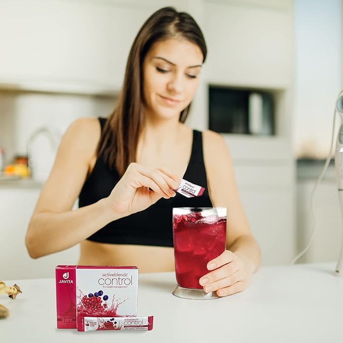 [Australia] - Javita ActiveBlendz Control Pomegranate Powder Drink - Instant Fruit Beverage Made from Grape & Pomegranate with Garcinia Cambogia & Gymnema Sylvestre for Appetite and Weight Management, 24 Pcs 1.24 Ounce (Pack of 1) 