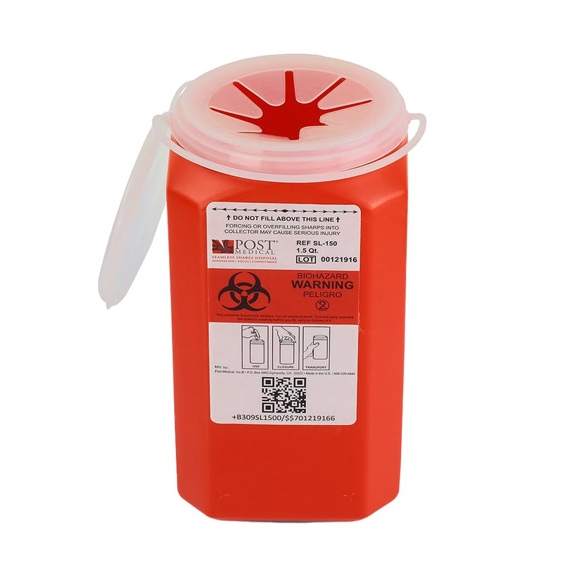 [Australia] - 1.5qt (1PK) Mail-in Take Back Sharps Containers with Destruction Services for Safe & Environmentally-Responsible Needle Disposal | Home, Personal, Travel, and Professional Use 1.5qt (1PK) 