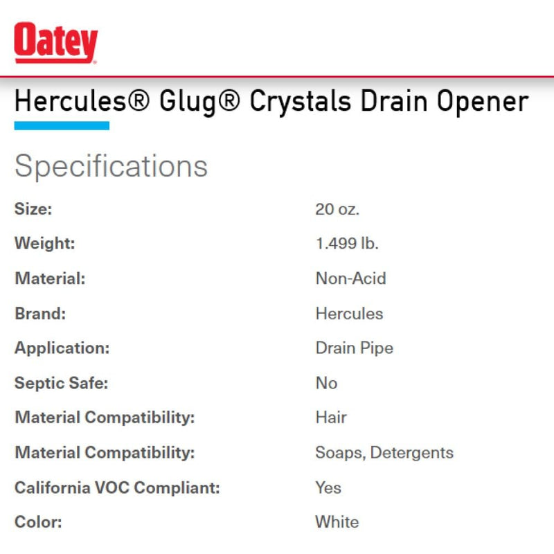 [Australia] - Oatey Hercules Glug Crystal Drain Opener 20 oz. 