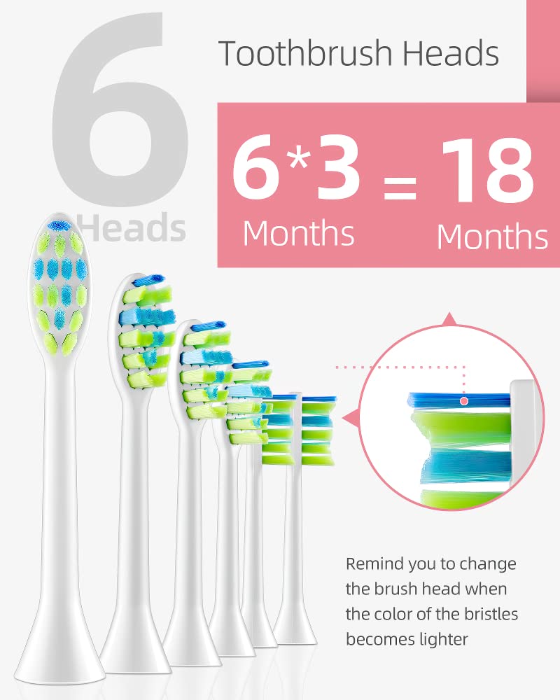 [Australia] - 7AM2M Sonic Electric Toothbrush with 6 Brush Heads for Adults and Kids, One Charge for 90 Days, Wireless Fast Charge, 5 Modes with 2 Minutes Built in Smart Timer, Electric Toothbrushes(Pink) Pink 1 Count (Pack of 1) 