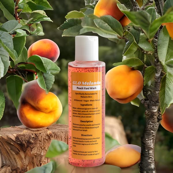[Australia] - GLO Melanin Peach Yoni Wash with Aloe Vera, All Natural Feminine Wash for Women pH Balance, Hygiene Vagina Wash Soap for Women Sensitive Skin Safe 