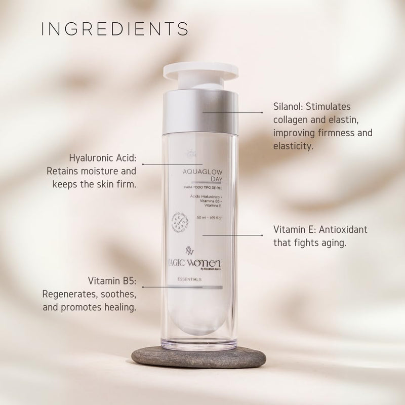 Aqua Glow Gel Cream for Oily & Combination Skin – Hydrating Facial Moisturizer with Hyaluronic Acid, Vitamin B5 & Silanol – Lightweight Face Lotion – 50 ml Aqua Glow Day