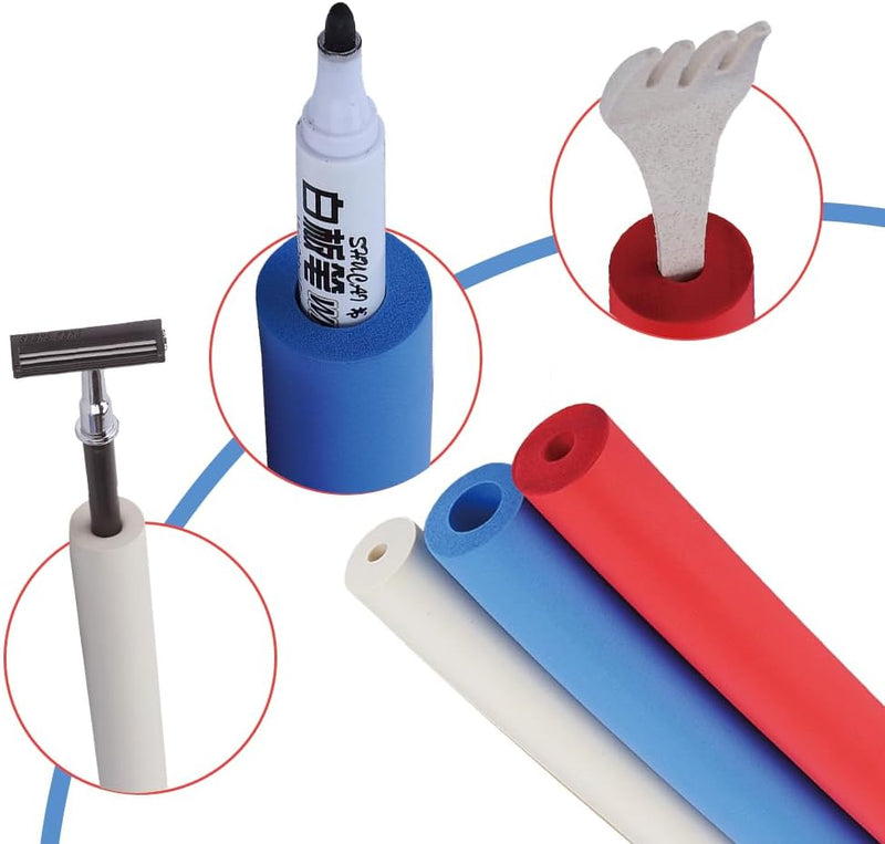 [Australia] - 9 Pack Foam Grip Tubing Aid for Utensils and Tools, 12” Length 3 Sizes of Diameter, Increase Hand Grip for Elderly or Arthritis. Includes Finger Exerciser to Build Hand Dexterity and Strength 