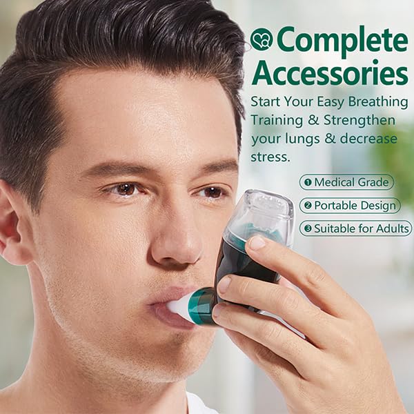 [Australia] - Flutter Valve Breathing Exercise Device for Lungs, Mucus Removal & Lung Strengthening, Adjustable Resistance Expiratory Trainer, Portable Lung Exerciser for Mucus Clearance 
