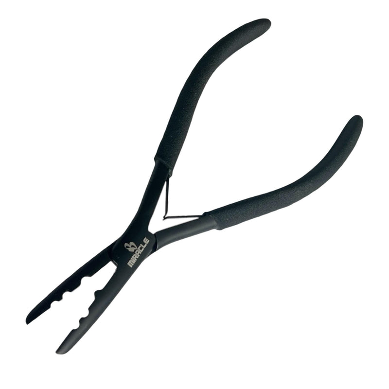 [Australia] - Professional Hair Extension Pliers 7" – Microlink Beads Remover & Weft Extension Tool | Stainless Steel Hair Styling Accessory for Salon & DIY Extensions – 2 Hole, Black By MIRACLE Large Black 