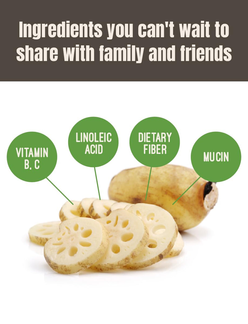 Korean Lotus Root Powder Contains Amino Acid Vitamin B, C Arginine Mucin for Baking & Drinks 300g