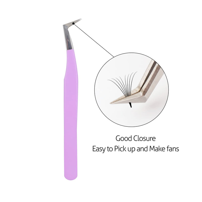 VAVALASH Lash Tweezers - Diamond Grip for Eyelash Extensions - Volume & Classic Fans - Purple, Volume Boot Tweezer Volume Boot Tweezer-Purple 1 Pcs