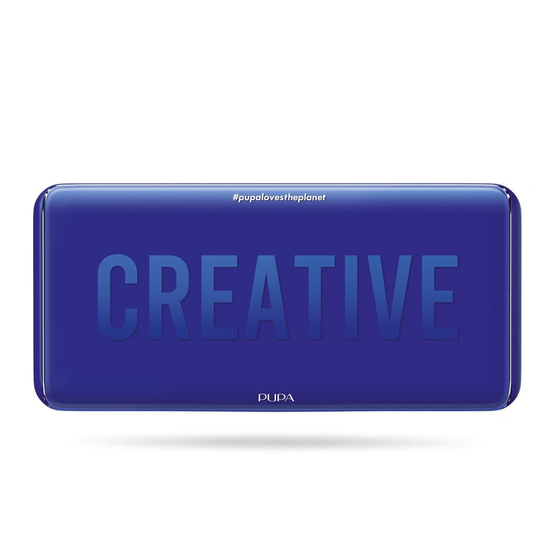 [Australia] - Pupa Milano Make-Up Palette L, 005 Blue, 0.71 oz - 18 Pan Eyeshadow and Blush Palette, Matte, Shimmer, Metallic Finishes - Blendable Velvety Texture Blush Powder - Talc-Free - Eco-Friendly Packaging 
