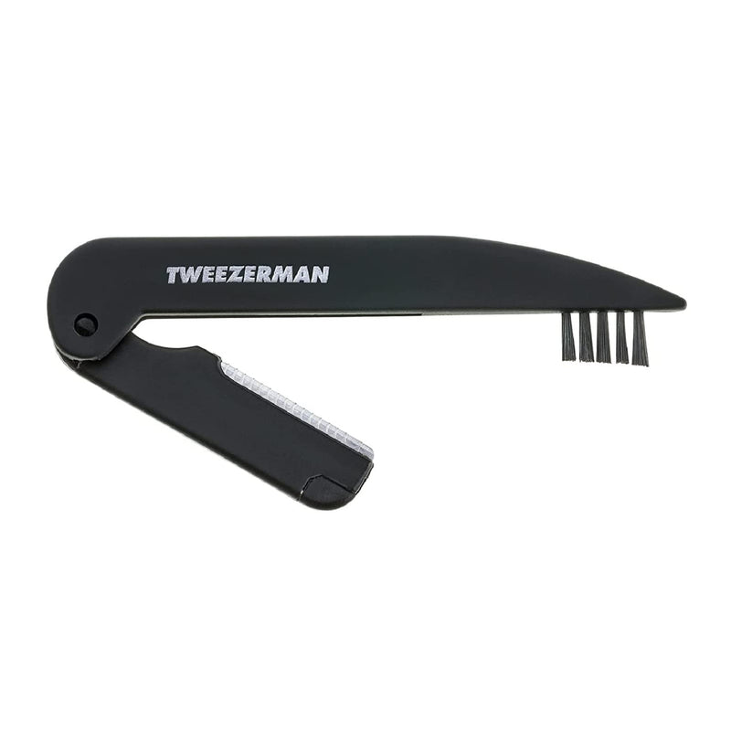 [Australia] - Tweezerman Precision Folding Brow Razor - Eyebrow Razor for Women and Men Black 