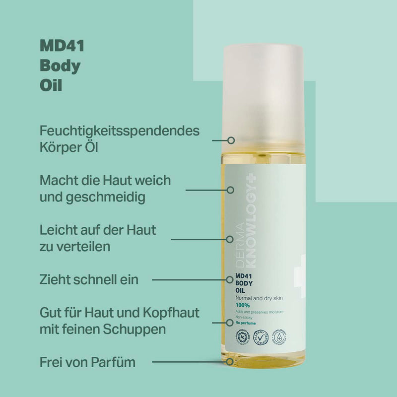 [Australia] - DermaKnowlogy | MD41 Body Oil 100% | Without perfume | For normal & very dry skin | Moisturizing and retaining | Allergy certified | For Infants, Children & Adults | 150ML 400 ml (pack of 1) 