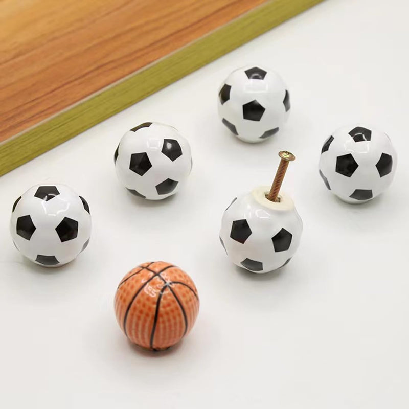 [Australia] - 10Pack Basketball Shape Drawer Knobs, Decorative Basketball Cabinet Knobs Door Handles Ceramic Knobs, with Mounting Screws 10 