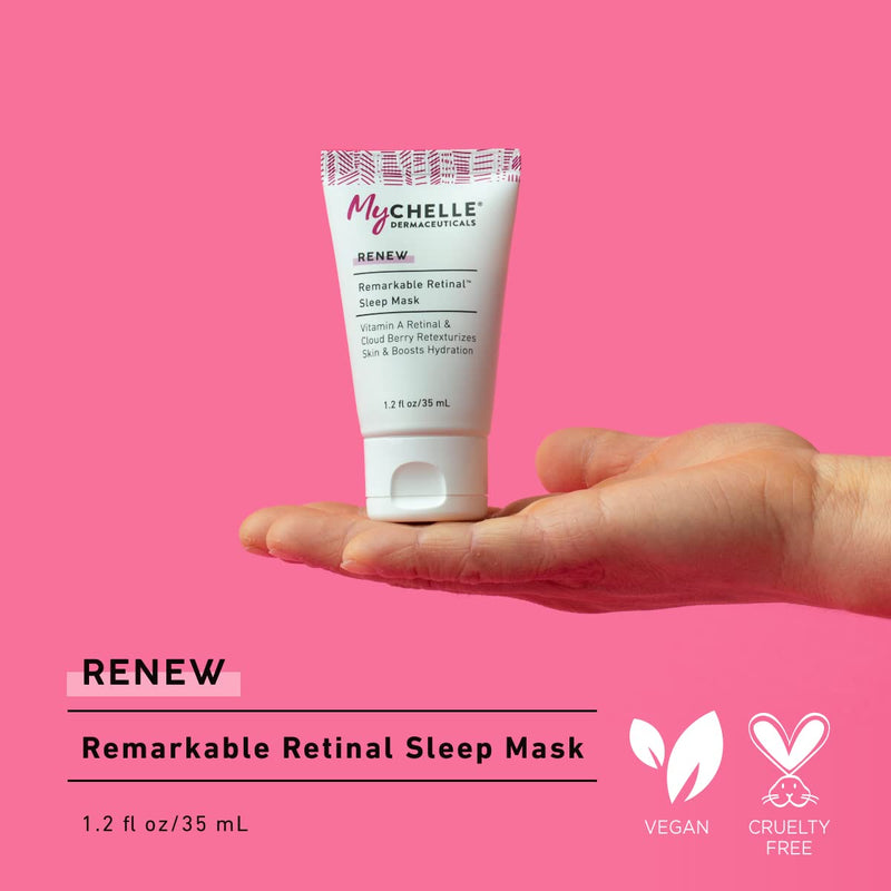 MyCHELLE Dermaceuticals Remarkable Retinal Sleep Mask (1.4 Fl Oz), Retexturizes Skin and Boosts Hydration with Vitamin A Retinaldehyde and Cloud Berry Seed Oil