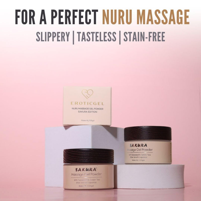 [Australia] - Sakura Edition Nuru Massage Gel Powder 40g | Aloe Vera, Seaweed, Liquorice, & Green Tea | Made in Japan | Paraben & Glycerine Free | Makes 1.05 gal |Unscented, Colorless and Tasteless Sakura Vegan - 40g 