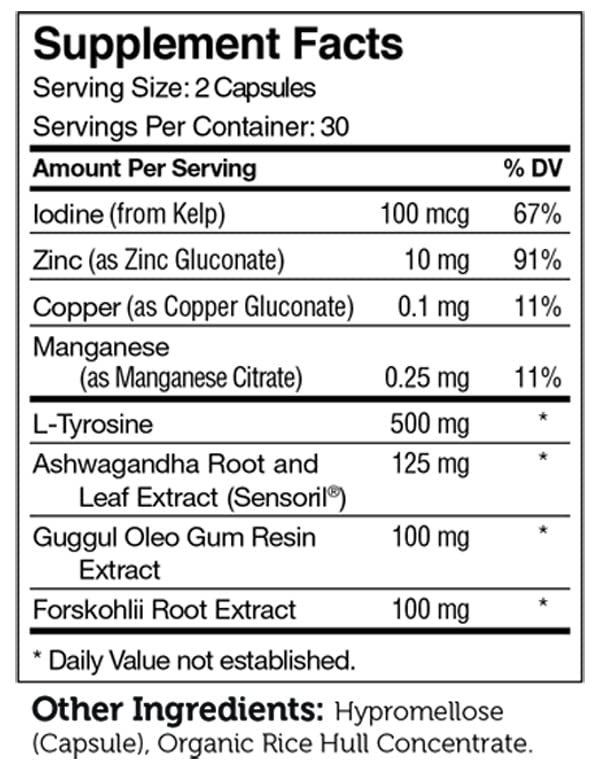 [Australia] - Zahler Thyraide, Thyroid Support Supplement with Iodine and L-Tyrosine, Helps Maintain Thyroid Health & Metabolism, Certified Kosher, 60 Capsules 60 Count (Pack of 1) 