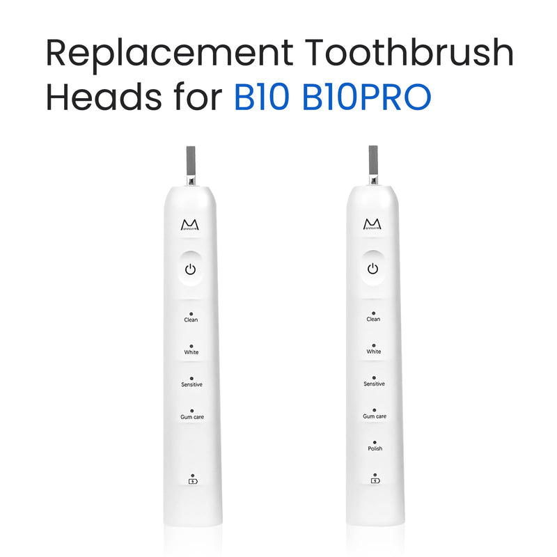 Replacement Electric Toothbrush Heads, 4 Pack for One Year of Use, Durable Brush Heads Refills, 10x Plaque Removal/Optimal Tooth Cleaning/Whitening (White, Medium) White