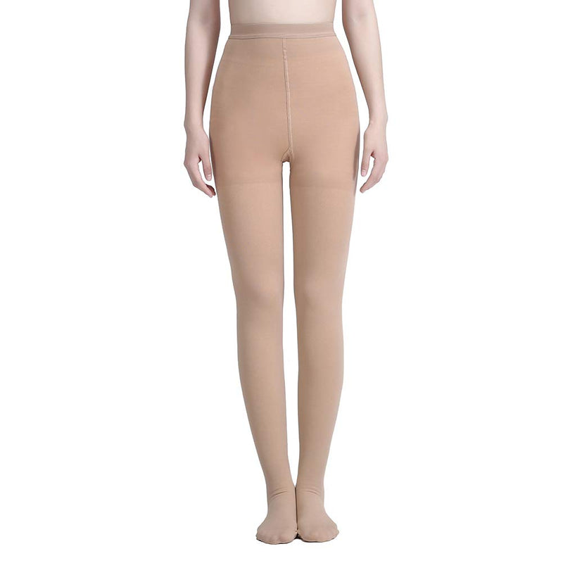 [Australia] - AMZAM® Medical Compression Pantyhose for Women & Men,Opaque, Firm Support 15-20mmHg Graduated Compression Stockings, Help Relieve Swelling Edema Varicose Veins, Nursing L Beige 