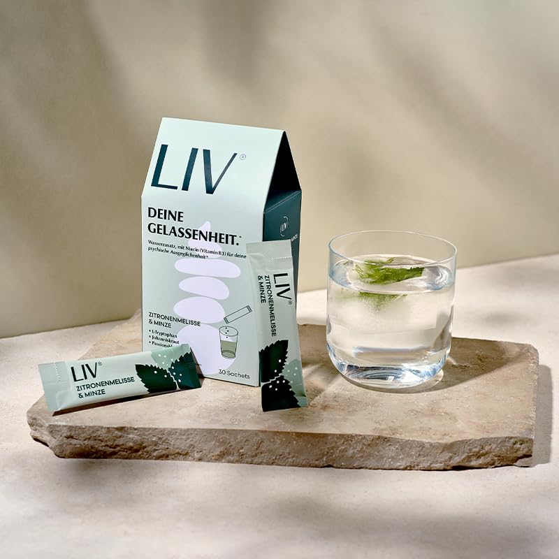 [Australia] - LIV dietary supplement for dissolving in water - plant substances, L-tryptophan and vitamins for more serenity in everyday life | 100% vegan, high bioavailability | Lemon balm & mint 30 pieces 