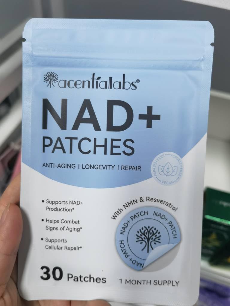 NAD+ Patches 30 Count | NMN & Resveratrol Supplement | Anti-Aging Support | Cellular Repair & Energy Boost | Skin-Friendly 8-Hour Sustained Transdermal Release | Vegan Cruelty-Free Paraben-Free