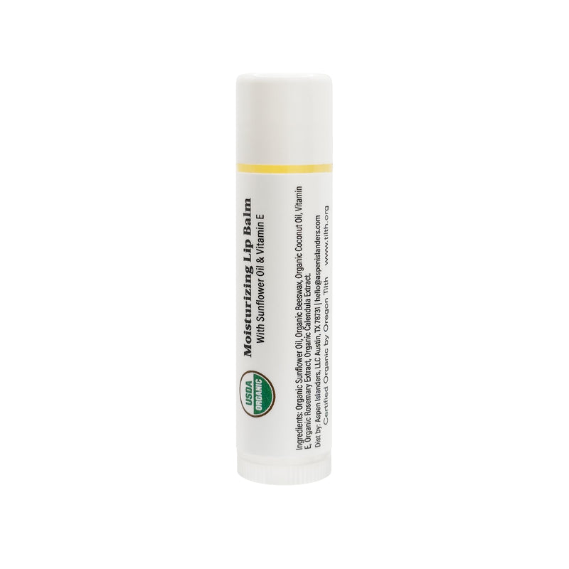 USDA Organic Unflavored Restoring Lip Balm, 0.15 oz | Moisturizing with Coconut Oil, Calendula Extract, Vitamin E, Non-SPF, Long-Lasting, PABA- and Paraben-Free, Cruelty Free