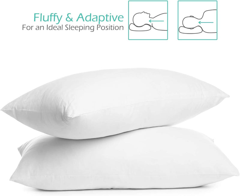 [Australia] - Nestl Toddler Pillow - Pack of 2 Baby Pillows - Organic Cotton Kids Pillow for Sleeping - Soft Kids Travel Pillow - Perfect Toddler Bed Pillow - 13 x 18 Inches,White 