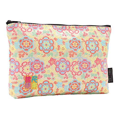 千糸繍院 Brocade zipper pouch, lined with Nishijin brocade, size M. (Remonsaika)