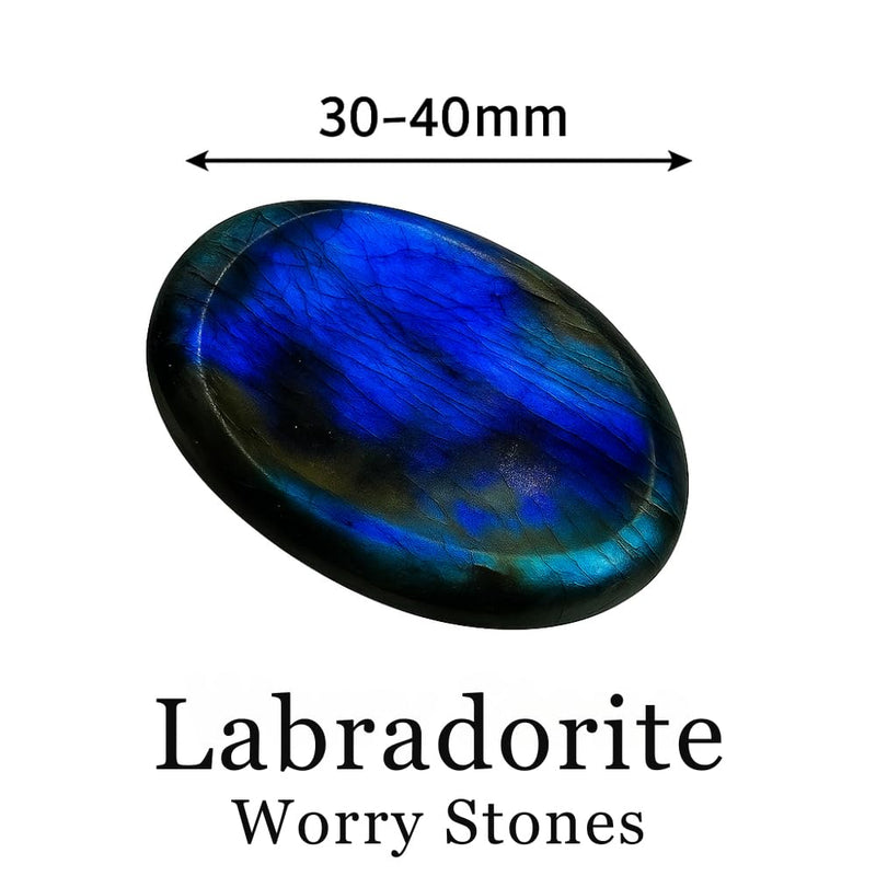 [Australia] - Labradorite Worry Stones ‚Äì Crystal Thumb Worry Stone for Anxiety, Stress ‚Äì Relaxing and Soothing Balance Stones for Meditation, Stress Relief ‚Äì Healing Stones and Crystals for Men and Women Labradorite 