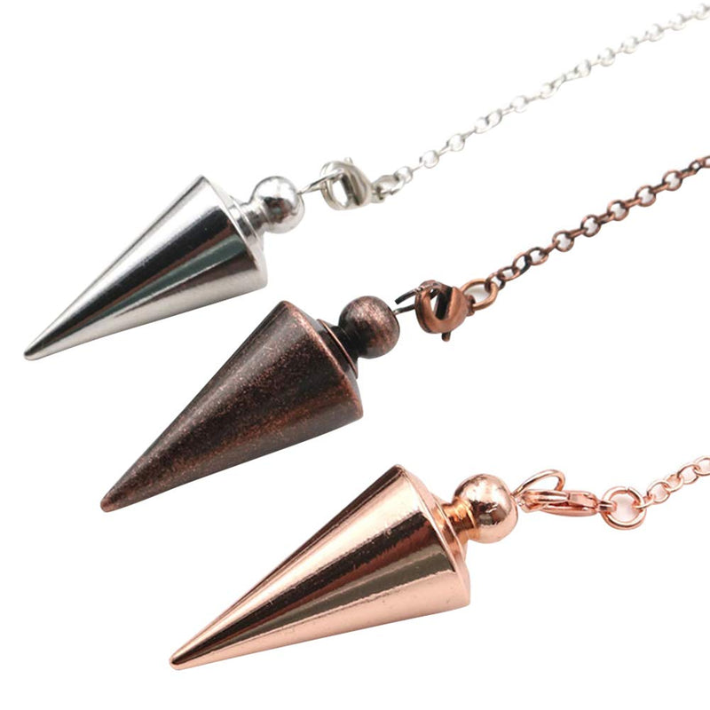 [Australia] - Hahhhha Copper Pendulum for Divination Spiritual Point Reiki Copper Cone Pendant Divination Healing Dowsing Pendulum Metal Pendulum Spiritual Point Pendulum Rose Gold 