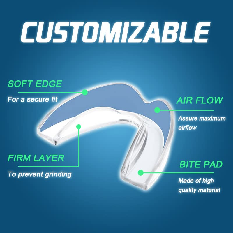 [Australia] - KOHEEL MG Moldable Mouth Guard for Teeth Grinding and Clenching, Perfect Fit Night Guard, Dental Guard for Bruxism Relief, 4 Count (2 Large & 2 Small) 2 Large & 2 Small 