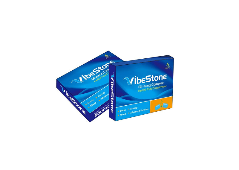 VIBESTONE | 6 Capsules | Ginseng | Stronger | Power & Performance | Immediate Effect | Health Support | 500MG Ginseng LIBIDO Booster 10 Capsules for Men UK