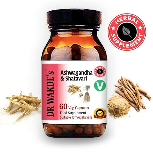[Australia] - DR WAKDE's Ashwagandha & Shatavari Capsules (60 Veg Caps, Rejuvenating Herbs, Energy Support, Ayurvedic Supplement, Vegan, Herbal, All Natural, Made in UK) 