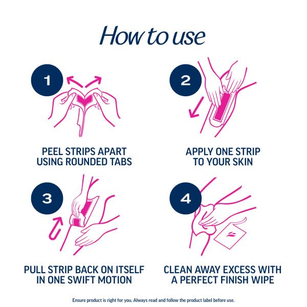 Veet Leg and Body Hair Remover Cold Wax Strips, 40 ct (Pack of 3)