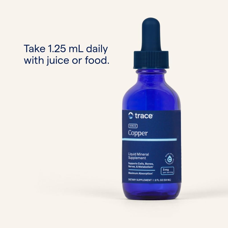 [Australia] - Trace Minerals Ionic Copper - Bone & Energy Support Supplement - Copper Supplement to Support Enzymatic Reactions - Liquid Supplement to Aid Healthy Connective Tissue - 2 fl oz (About 48 Servings) 
