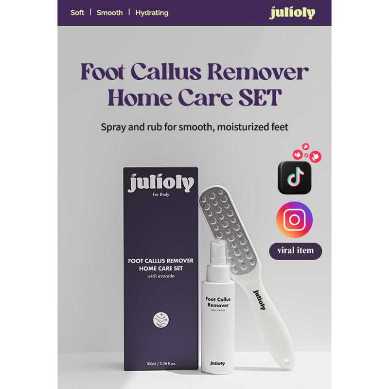 [Australia] - Foot Callus Remover Home Care Set ‚Äì Professional Stainless Foot File & Scrubber, Exfoliating Serum for Smooth Skin, Effective on Wet and Dry Feet 