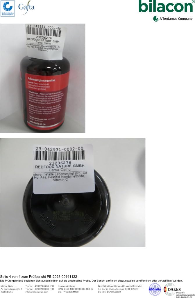 [Australia] - Camu Camu extract 600mg natural vitamin C high dose XXL can 250 vegan capsules laboratory tested and produced in Germany 