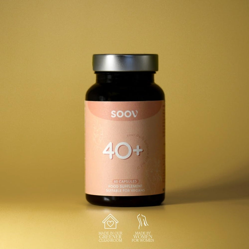 Soov 40+ Perimenopause Multivitamin for Women - Natural Hormonal Balance & Energy Support - 60 Vegan Capsules