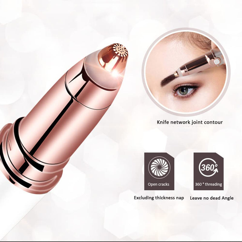 [Australia] - 2 in 1 Eyebrow Trimmer Facial Hair Remover Electric Razor for Women Pubic Hair Bikini Shaver Epilator for Face Peach Fuzz Lips Painless Rechargeable Portable 