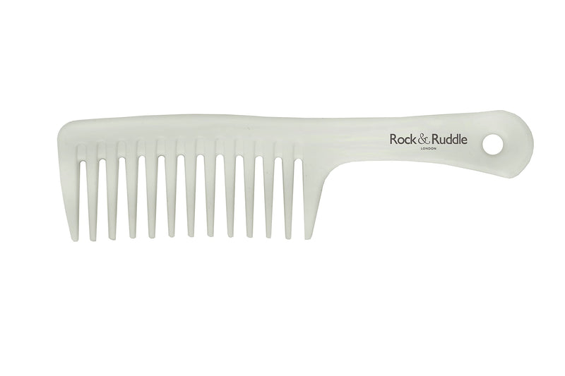 Rock & Ruddle Beach Wave Wide Tooth Rake Comb | For All Hair Types | Detangles & Creates Bouncy Beach Waves | Pain Free Detangling for Wet & Dry Hair - White