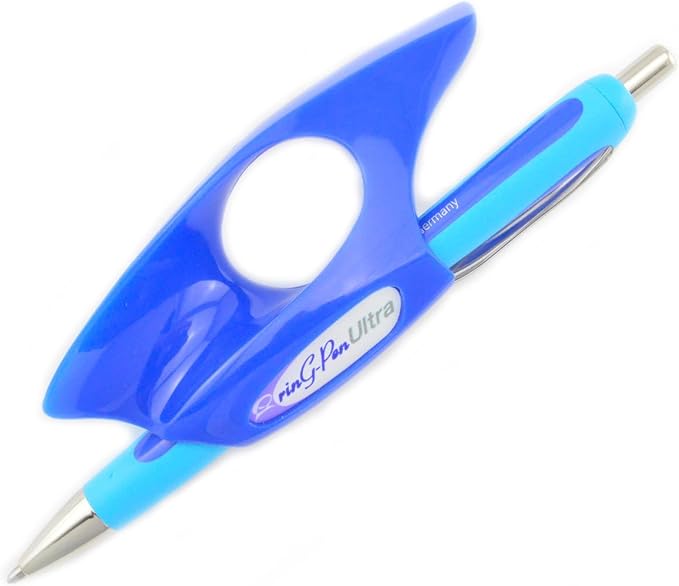 Ring-pen Ultra Grip Support for Writing and Art Tools (Medium Blue, Royal Blue)