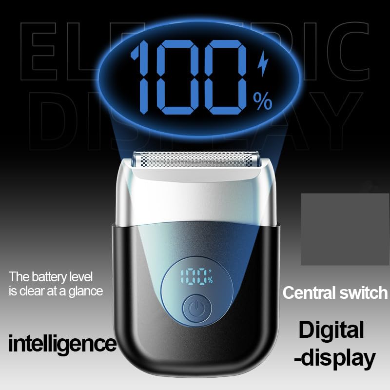 [Australia] - Electric Foil Shavers for Men, New Mini Electric Razor with 3 Floating Blades, LED Display, USB-C Fast Rechargeable, Travel Portable Beard Trimmer for Men, Gifts for Dad Him (Black) Black 