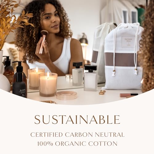 Luxury Organic Cotton Dust Bags For Handbags - 6 Pack (Med-Large) - Handbag, Purse and Shoe Bags for Storage - Certified Carbon Neutral