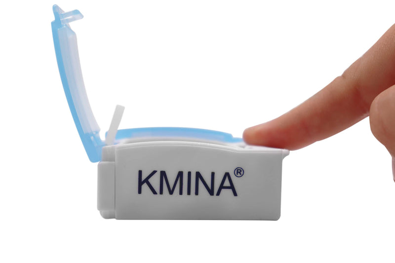 KMINA Extra Large Pill Organizer 3 Times a Day, Weekly Medicine, 7 Day Pills Box Case with Push Button for Big Vitamin Supplements, Patented, Made in Europe