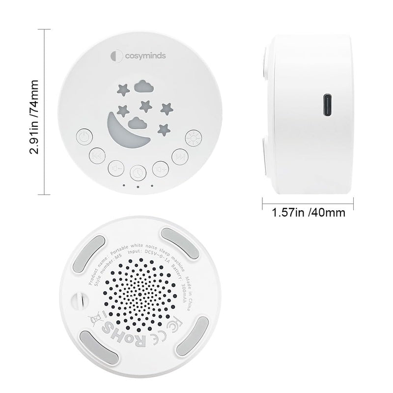 [Australia] - Portable White Noise Sound Machine for Relaxation, Better Baby & Adult Sleep ‚Äì 18 Sounds ‚Äì USB-C Rechargeable ‚Äì 18hr Battery ‚Äì Baby White Noise Machine ‚Äì Travel Sound Machine 