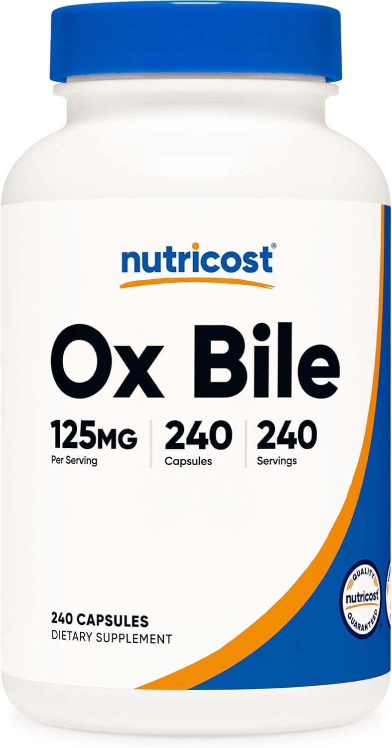 [Australia] - Nutricost ox bile capsules 125mg, 240 premium capsules - non-GMO, soy-free, gluten-free 