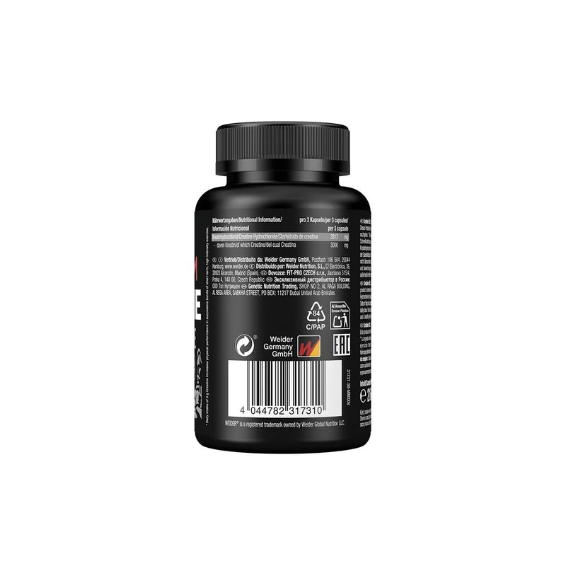 Weider Creatine HCL, 3,000mg of Creatine Hydrochloride, Build Lean Muscle Mass, 150 Capsules