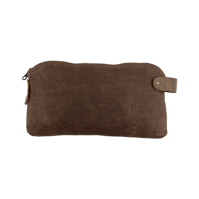 Hide & Drink, Large All Purpose Dopp Kit Utility Bag, Waxed Canvas, Handmade, Honey Bourbon