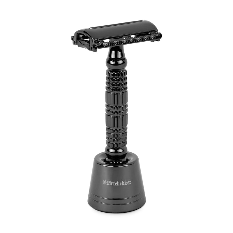 [Australia] - Störtebekker® Premium shaving stand 'Hamburg' made of stainless steel in black - suitable for (Störtebekker®) safety razors 'Hamburg' - high-quality accessories - non-slip base - solid stand - 125g #1 Black 
