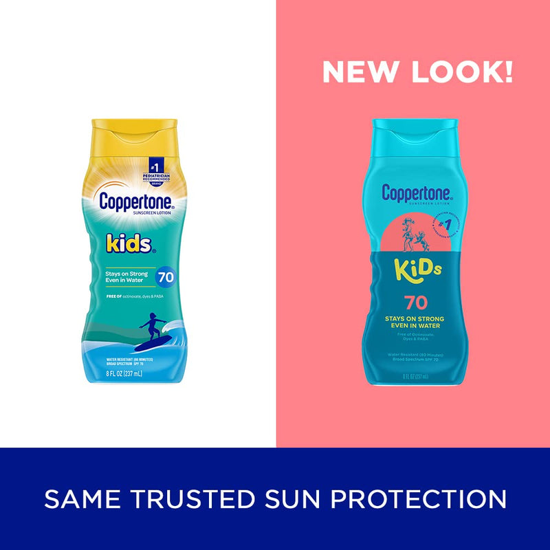 [Australia] - Coppertone Kids Sunscreen Lotion, SPF 70 Sunscreen for Kids, Water Resistant Sunscreen Lotion, 8 Fl Oz 